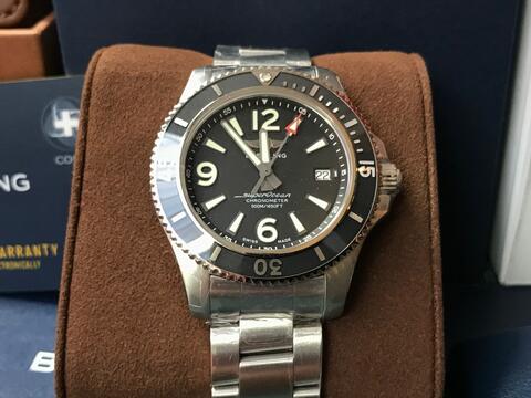 ORIGINAL BNIB BREITLING SUPEROCEAN II AUTOMATIC BLACK 42MM
