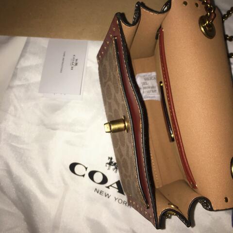 Tas Coach Parker with Rivets and Snakeskin Shoulder Bag