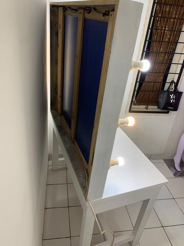 meja rias / makeup / vanity mirror MUA bahan kayu jati belanda