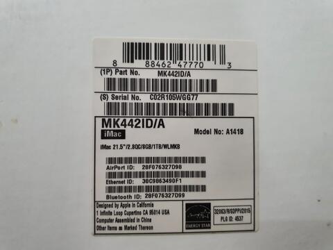 imac slim late 2015 fullset ex resmi top kondisi