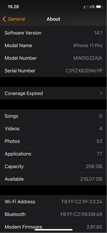 DUAL SIM iPhone 11 Pro 256 GB Fullset