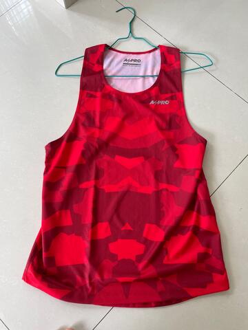 Singlet running / gym pria Aspro red camo 2nd 100% ori baru pake 1x