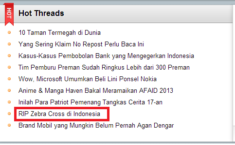 RIP Zebra Cross di Indonesia