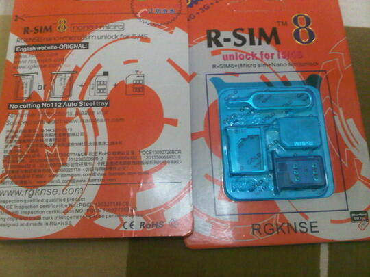 R-SIM 8 unlocker IPHONE 4S - 5 IOS 7