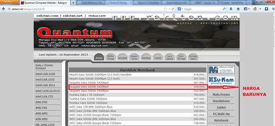 .:: Hardisk SATA 2.5" 320GB (Untuk Laptop), Baru dan Murah ::.