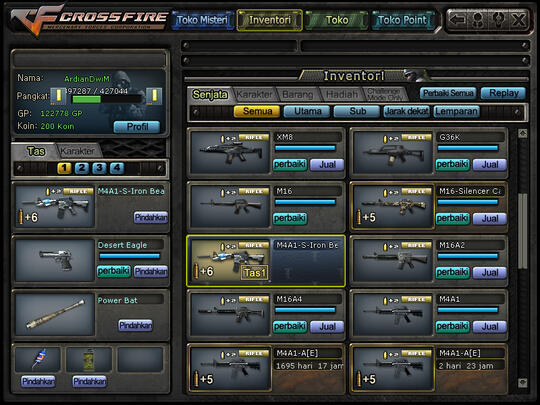 Jual ID Cross Fire Pangkat Batang Emas harga Pensi Rekber OKE