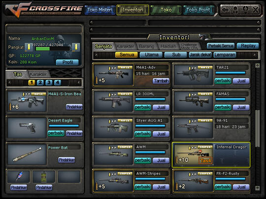 Jual ID Cross Fire Pangkat Batang Emas harga Pensi Rekber OKE