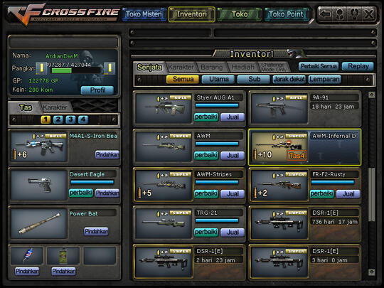 Jual ID Cross Fire Pangkat Batang Emas harga Pensi Rekber OKE