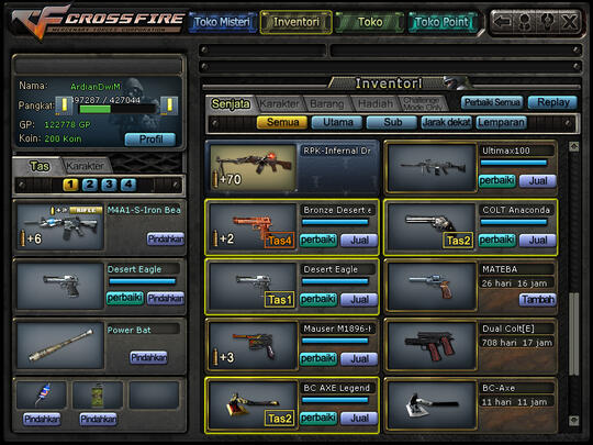 Jual ID Cross Fire Pangkat Batang Emas harga Pensi Rekber OKE
