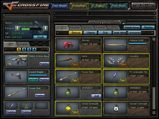 Jual ID Cross Fire Pangkat Batang Emas harga Pensi Rekber OKE