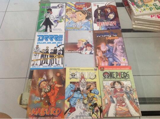 Komik naruto, one piece, yugioh, kungfu boy, hayate, digimon, midori's day etc