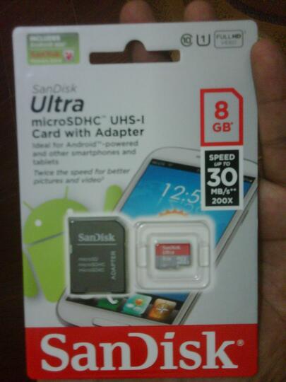 Sandisk Micro SDHC Mobile Ultra 8GB Class 10 plus adapternya 80ribu aja