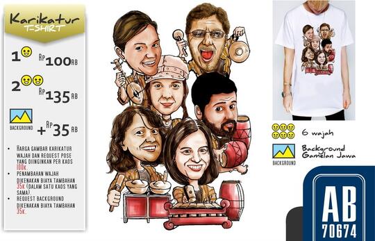 karikatur t-shirt, soft file, conte on paper (custom design)