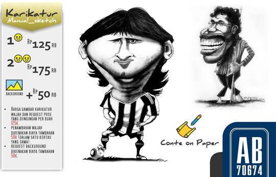 karikatur t-shirt, soft file, conte on paper (custom design)