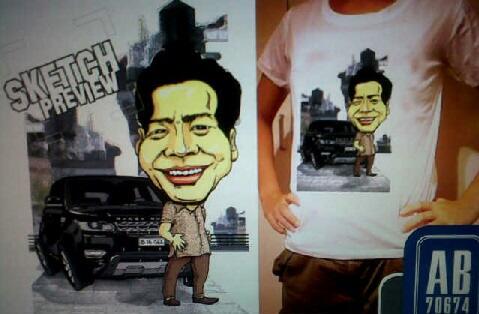 karikatur t-shirt, soft file, conte on paper (custom design)