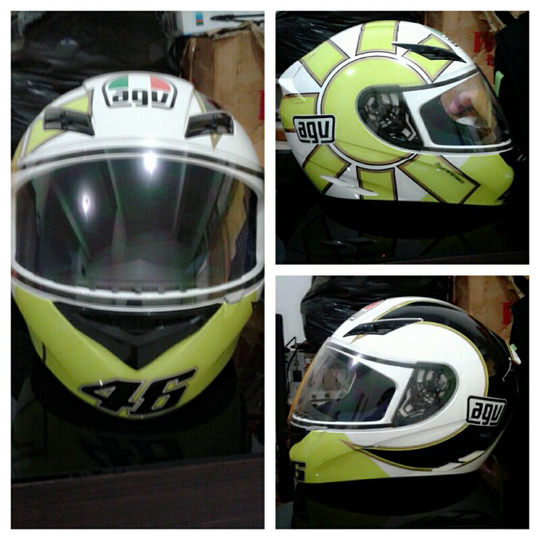 Terjual WTS HElm agv k3 white gothic non sni second | KASKUS