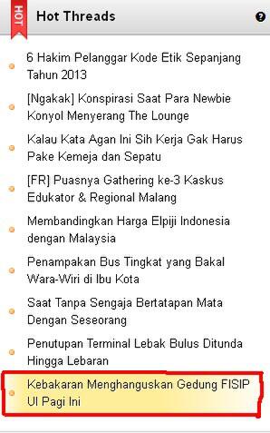 Gedung FISIP UI KEBAKARAN