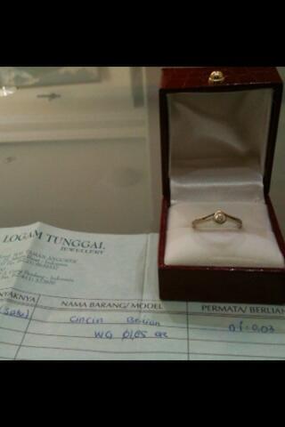 Terjual Cincin Berliandiamond 75018k Murmer Surat Lengkap