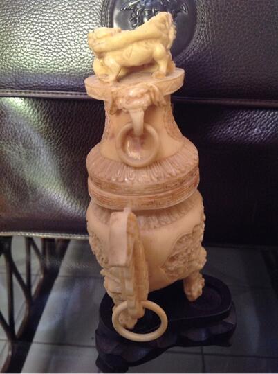 Ukiran vas Chinese Gading Ivory (pre banned era) antik