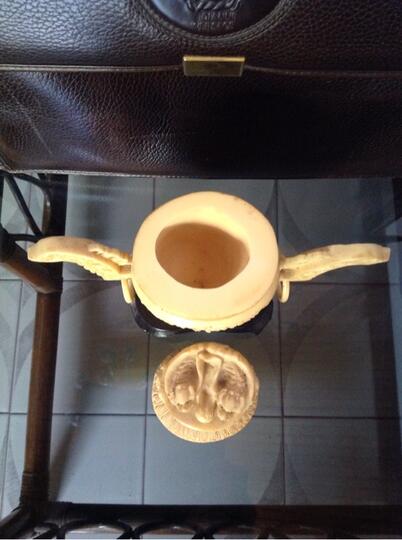 Ukiran vas Chinese Gading Ivory (pre banned era) antik