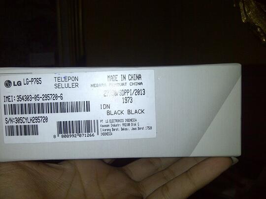 JUAL LG L9 P765