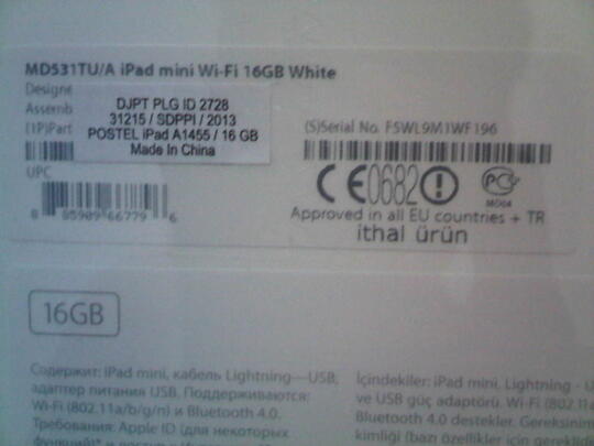 WTB: IPAD Mini wifi 16Gb white brand new!