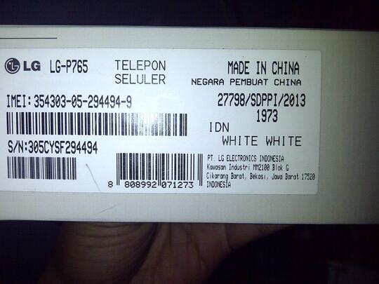 LG L9 P765 SEMARANG