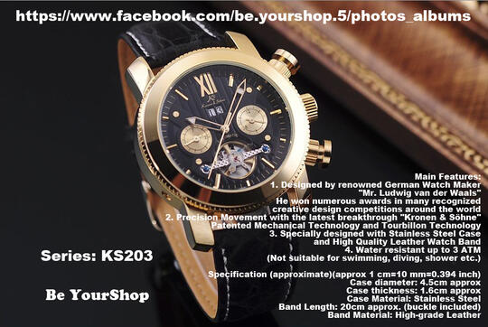 Ready Stock 'Kronen Sohne' jam tangan mekanik tanpa baterai
