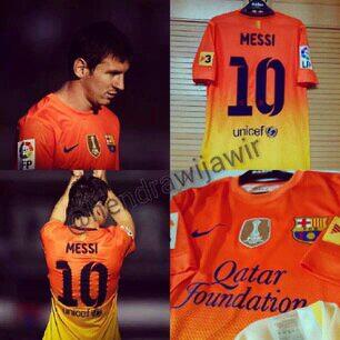 jersey barcelona player issue/match issue messi away Original