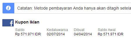 Jual Kupon FB Coupon Facebook Ads/Voucher Facebook Ads 50 $ Murah