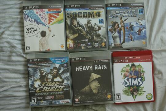 Heavy Rain, Time Crisis, The Sims 3, Socom 4, Sport Champions, Beat Scretch
