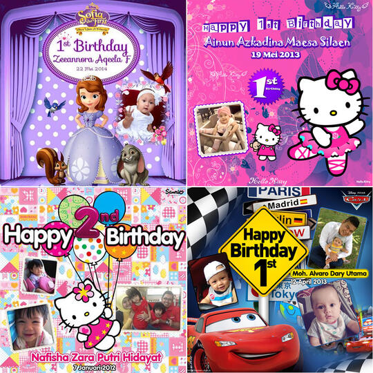 BACKDROP ULTAH ANAK TEMA KARAKTER