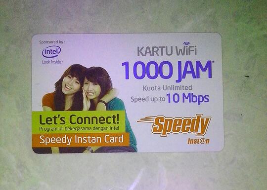 Jual Wifi Speedy Instant Card Unlimited Kuota 10MBps berlaku sampai 30-11-2014