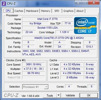 i7 3770 & Ram DDR3 2x4GB(8GB) Batangan, spaket 3.2 nett