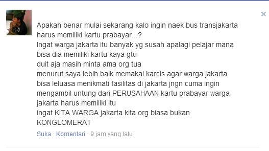 uneg-uneg ane tentang TransJakarta