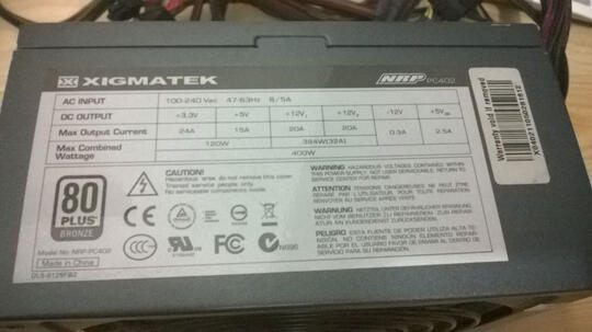 PSU Xigmatek 400W NRP PC402 80+ Bronze Sleeve
