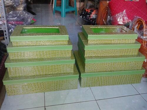 Kotak Hantaran Pernikahan Vynil hijau Kerajinan Rajapolah