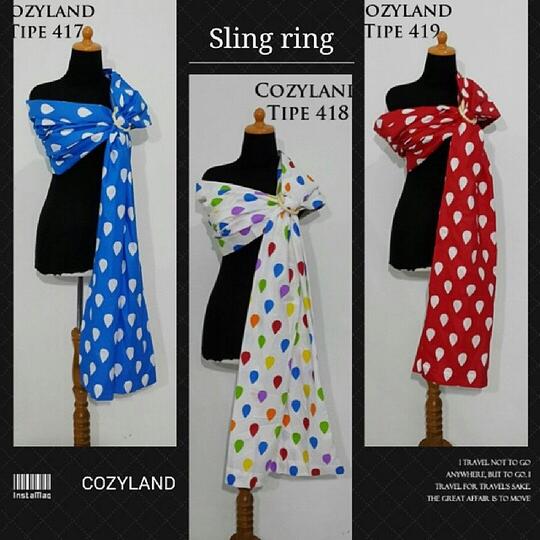 Sling ring Cozyland ( gedongan ring bayi modern ), dijamin gaya dan nyaman