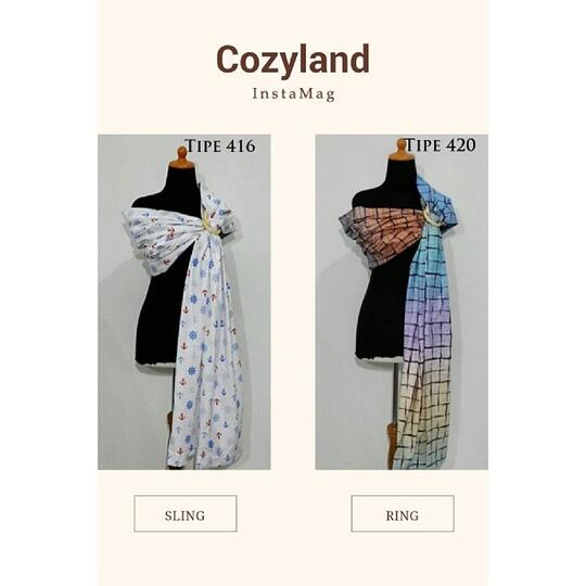 Sling ring Cozyland ( gedongan ring bayi modern ), dijamin gaya dan nyaman