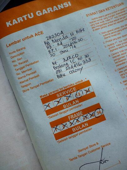 SALE!!!!! ROAD BIKE MERIDA RIDE 88 pembelian 20Juni14 pakai baru 3x