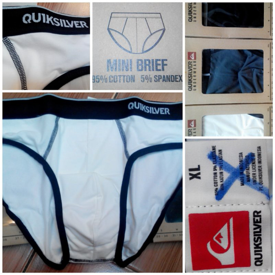 Celana Dalam QuickSilver Underwear Original, S M L, putih abu hitam Jakarta