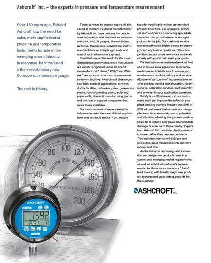 ASHCROFT Pressure and Temperature Measurement Equipment