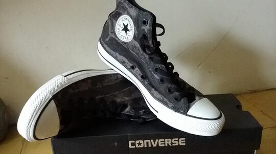 Sepatu Converse CT HI Destroyed Flag charcoal 100% ORIGINAL