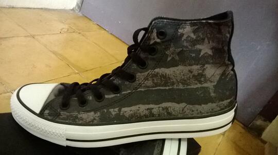 Sepatu Converse CT HI Destroyed Flag charcoal 100% ORIGINAL