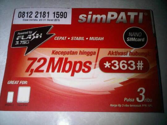 Jual Kartu Perdana Simpati (Gratis Internet total 24GB selama 12 bulan)