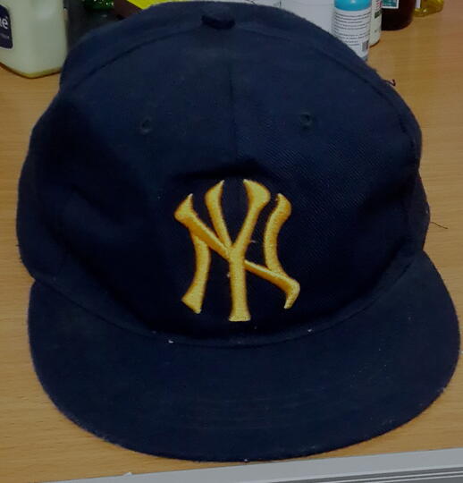 university blue yankees hat