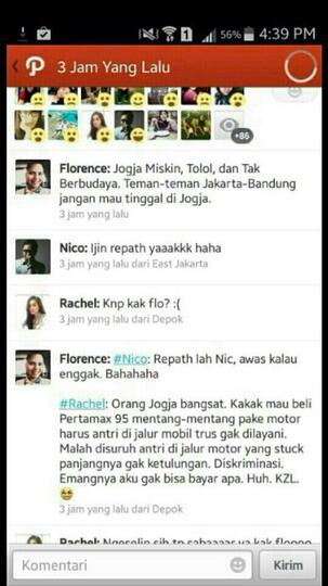 Sekolah Tinggi2 di jogja tapi mulut gak berbudaya, njaluk dipiyekke iki??