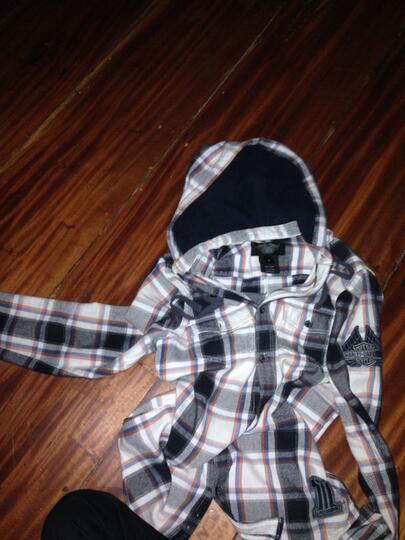 Kemeja hoodie harley davidson kotak kotak original