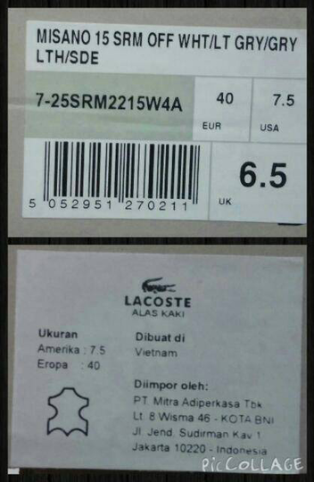 Terjual jual sneaker lacoste misano abu 