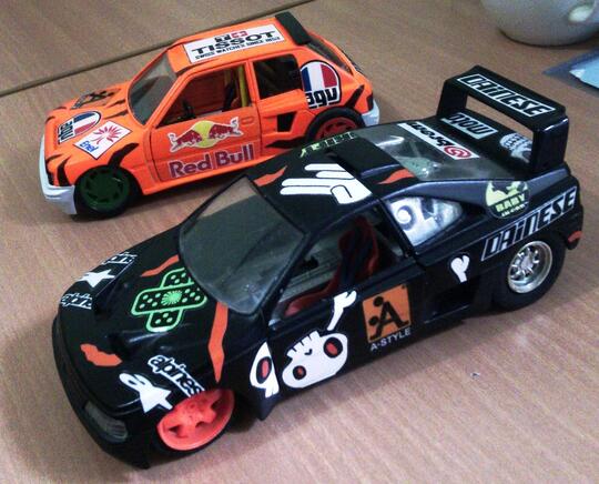 Diecast Peugeot 405, 205 by Bburago (Custom)